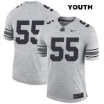 Youth NCAA Ohio State Buckeyes Malik Barrow #55 College Stitched No Name Authentic Nike Gray Football Jersey QT20K58RS